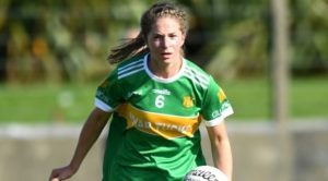 Kilmihil captain Ellie O’Gorman in full flight. Photo: Gerry O’Neill.