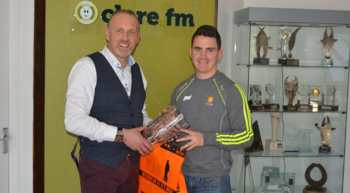 McMahon Collects Clare FM/Mannix Menswear Sports Star Of The Month For March