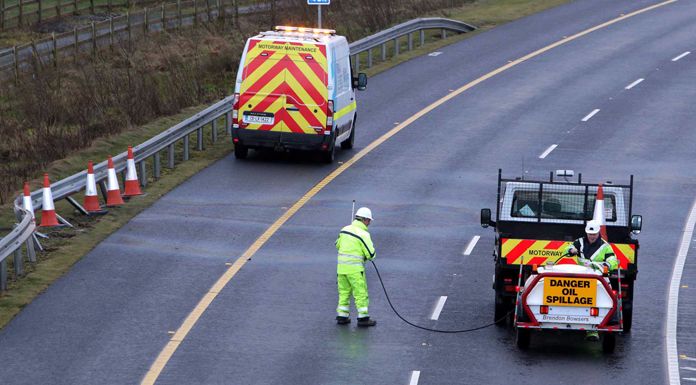 Northbound Section Of M18 Closed After Major Oil Spill